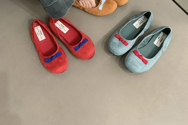 Bow Faux Suede Flats