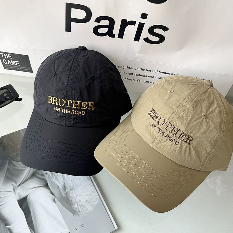 Lettering Baseball Embroidered Cap