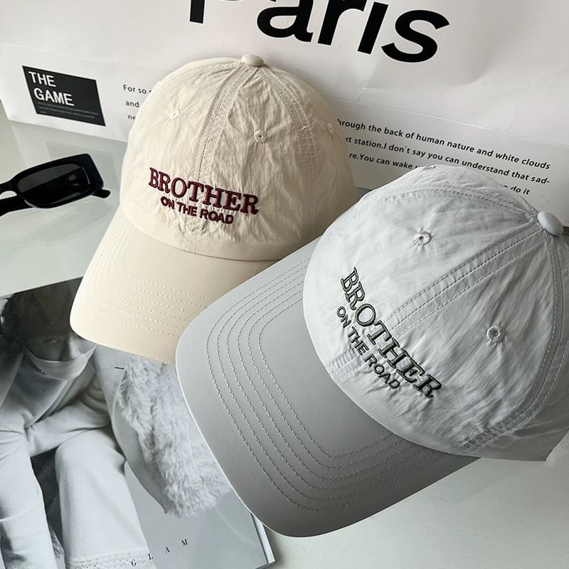 Lettering Baseball Embroidered Cap