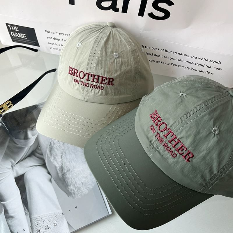 Lettering Baseball Embroidered Cap