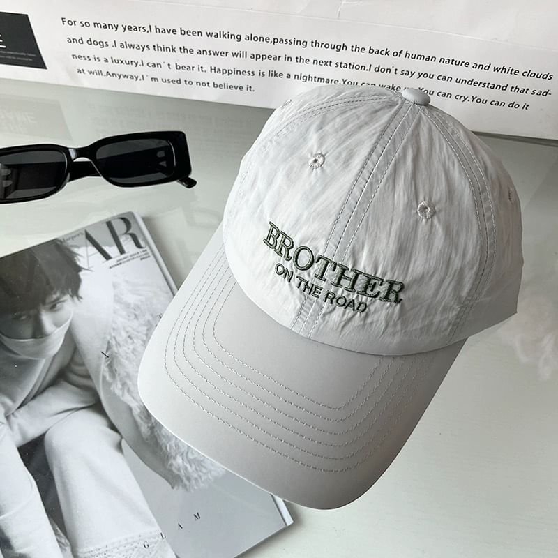 Lettering Baseball Embroidered Cap