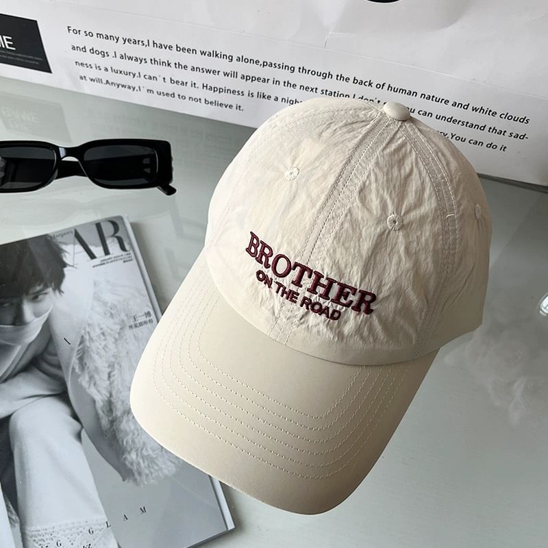 Lettering Baseball Embroidered Cap