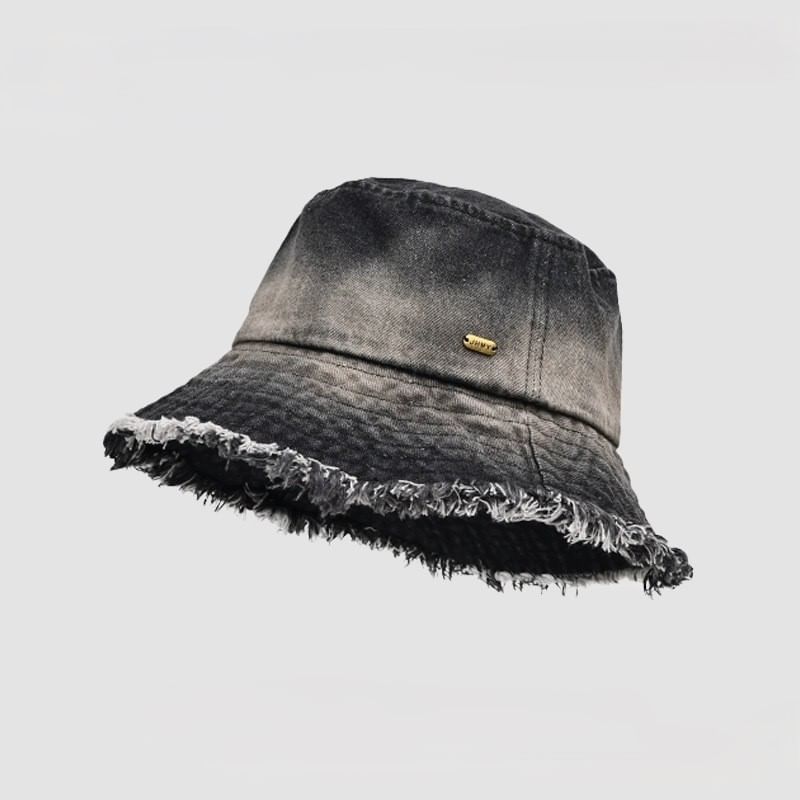 Bucket With Denim Frayed Edge Hat