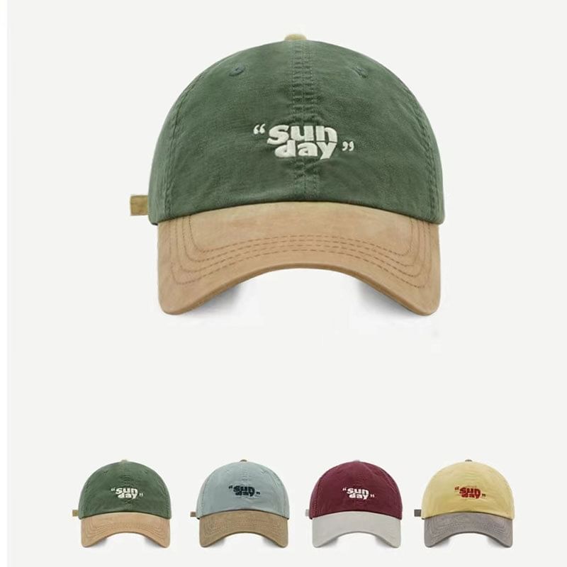 Embroidered Baseball Two-Tone Lettering Cap