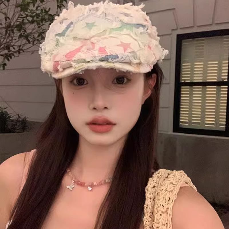 Newsboy Distressed Patchwork Hat Cabbie