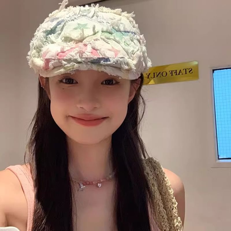 Newsboy Distressed Patchwork Hat Cabbie