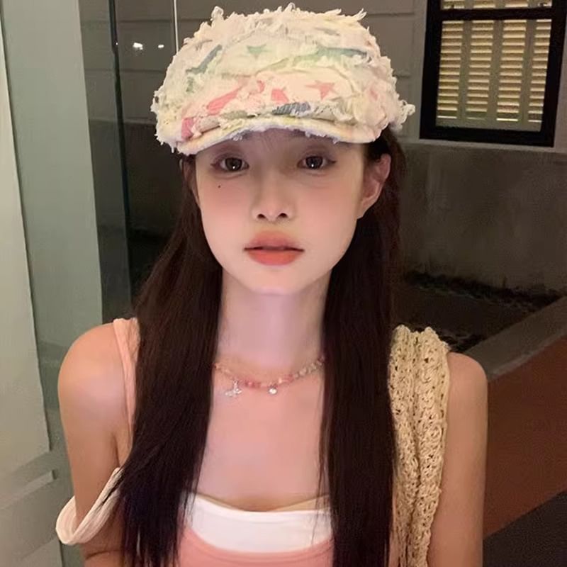 Newsboy Distressed Patchwork Hat Cabbie