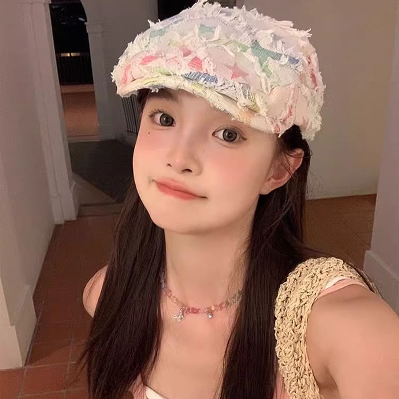 Newsboy Distressed Patchwork Hat Cabbie