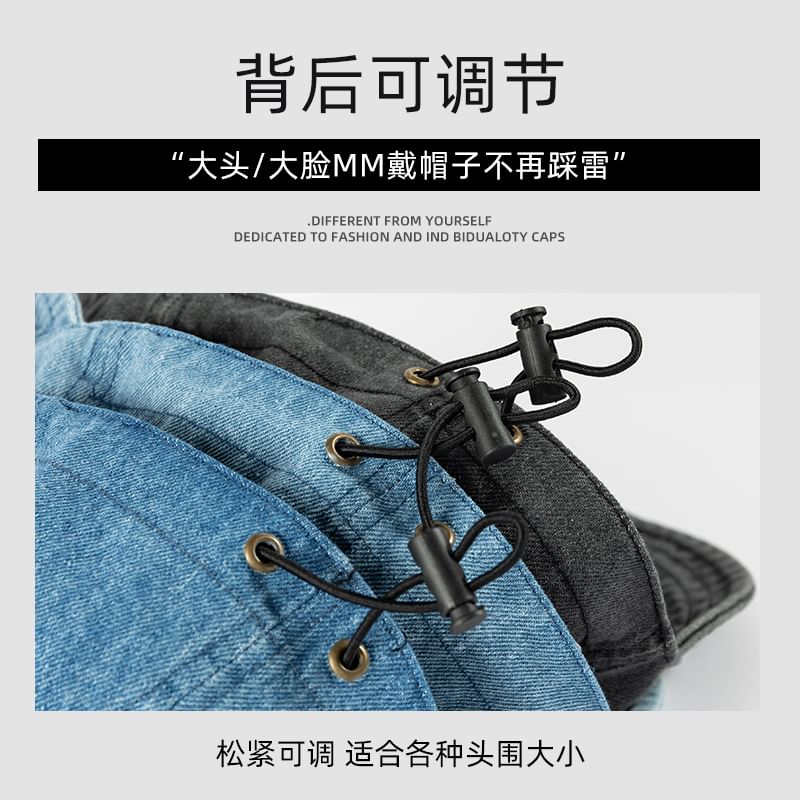 Denim Bow Baseball Embroidered Cap