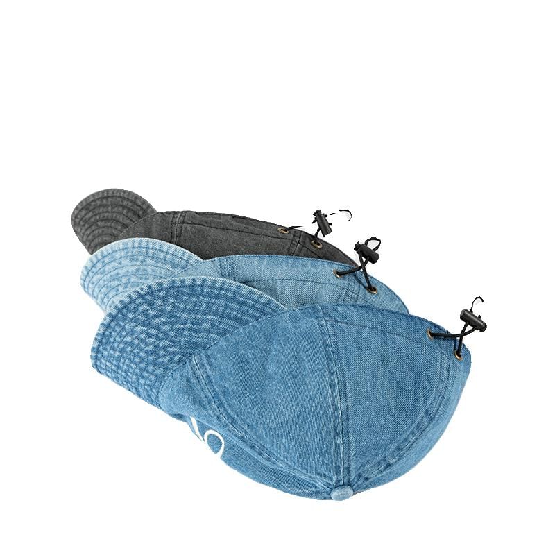 Denim Bow Baseball Embroidered Cap