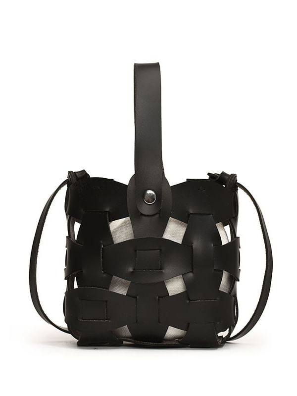 Leather Faux Crossbody Cutout Bag