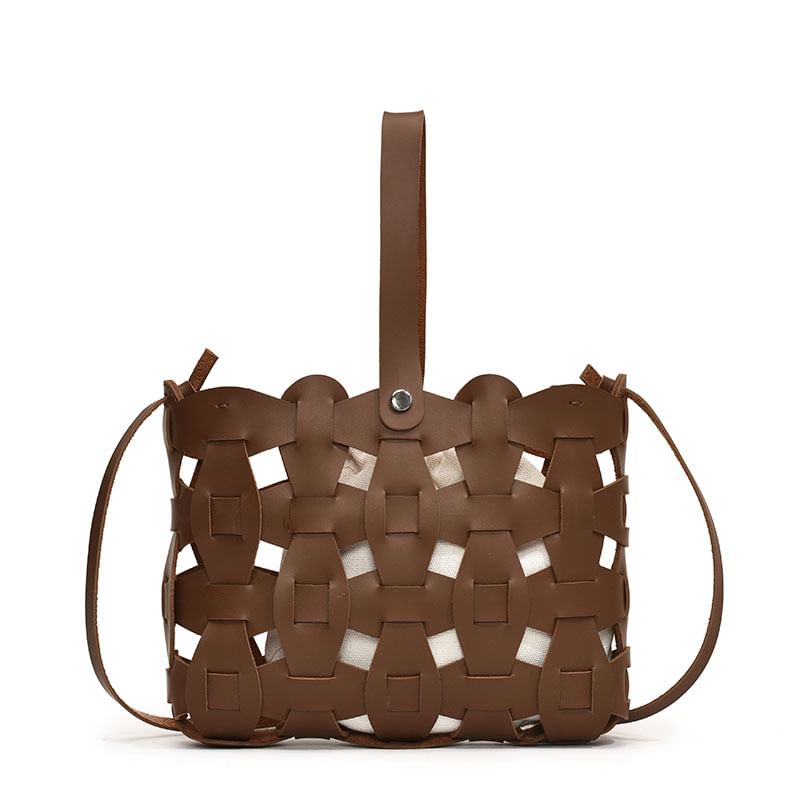 Leather Faux Crossbody Cutout Bag