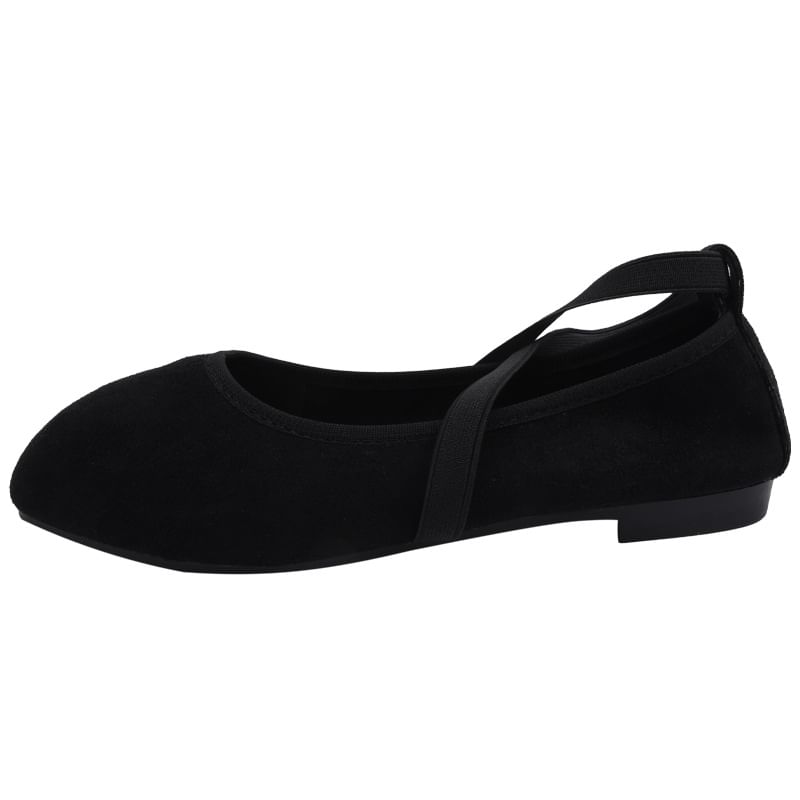 Jane Mary Square Cross Toe Flats Strap