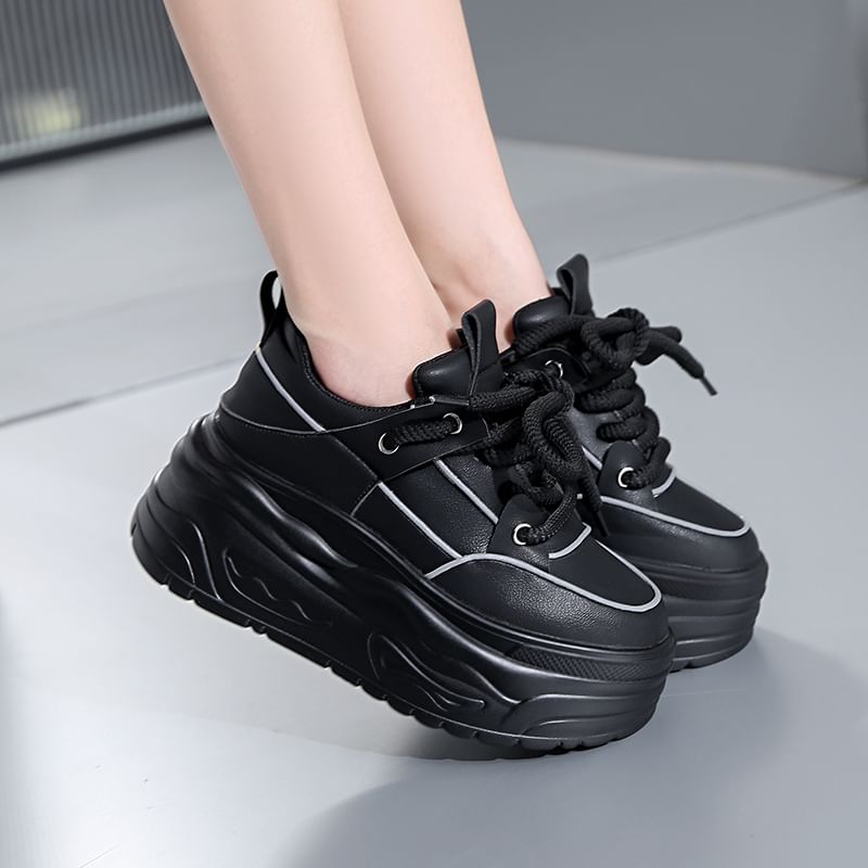 Lace-Up Platform Sneakers