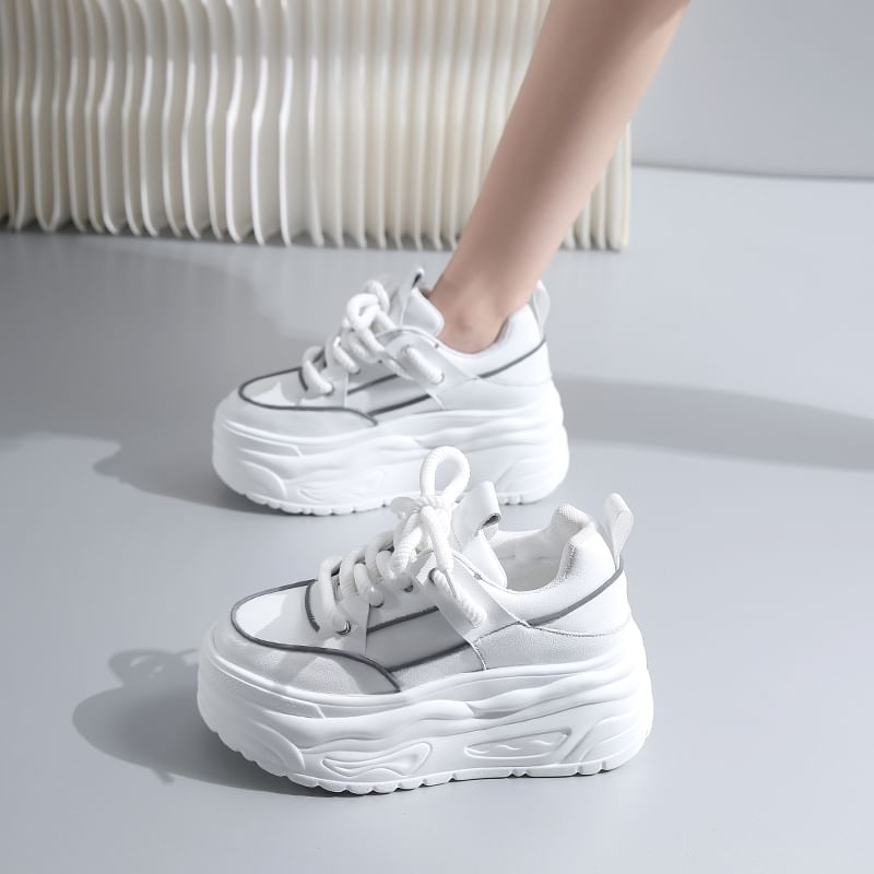 Lace-Up Platform Sneakers
