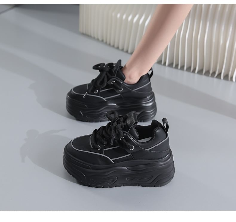 Lace-Up Platform Sneakers