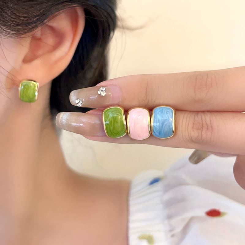 Alloy Glaze Stud Earring
