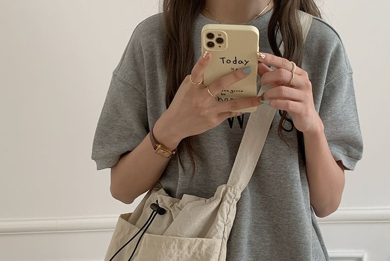 Nylon Tote Plain Bag Drawstring