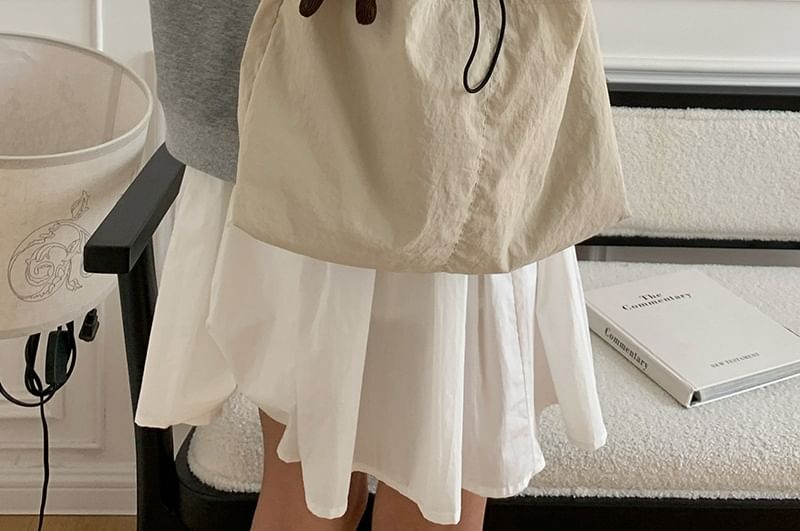 Nylon Tote Plain Bag Drawstring