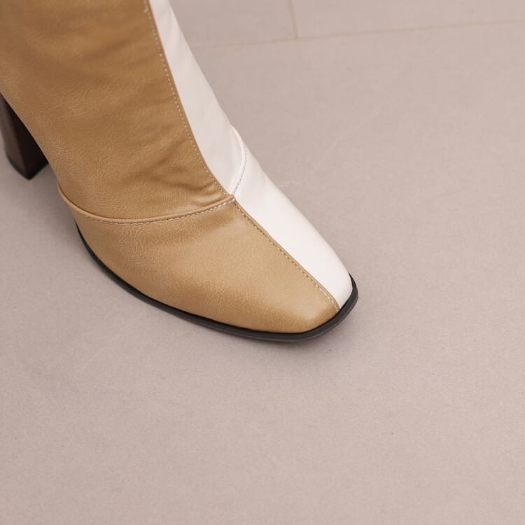 Pointed Boots Toe Heel Short Chunky