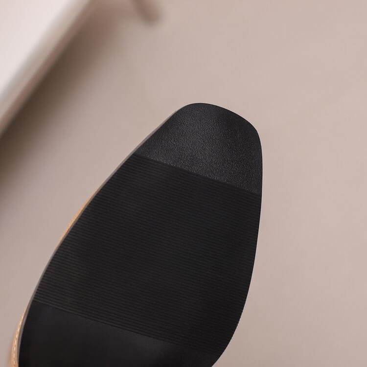 Pointed Boots Toe Heel Short Chunky