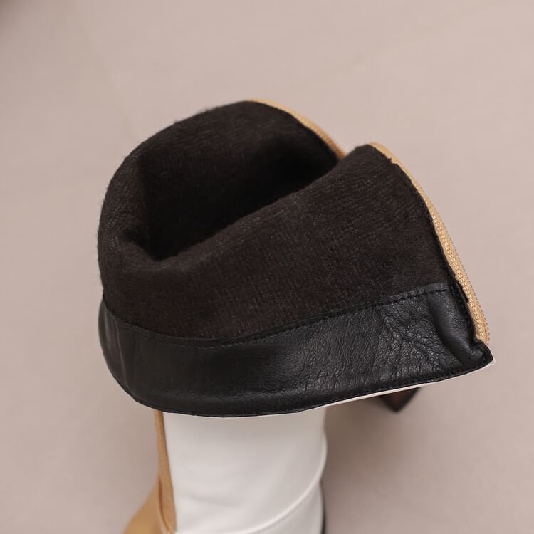 Pointed Boots Toe Heel Short Chunky