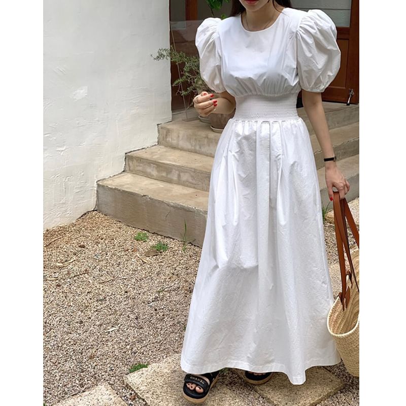 Sleeveless Solid Open Back Sundress Maxi