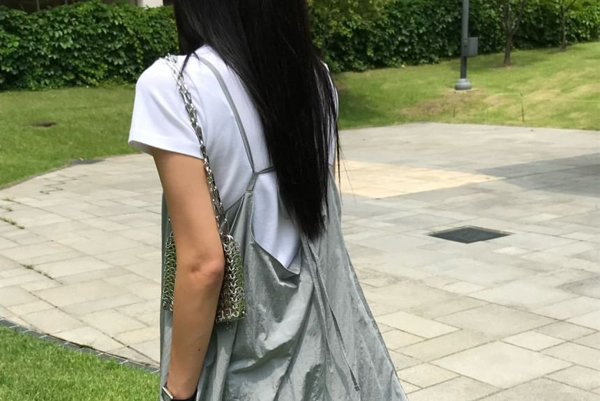 Zip Front Maxi Dungaree Dress with Pockets
