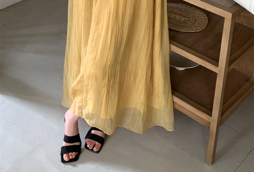 Spaghetti Strap Solid Sundress Maxi