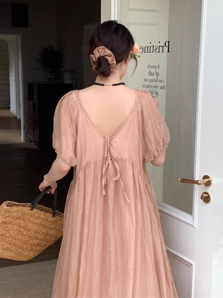 Spaghetti Strap Solid Sundress Maxi