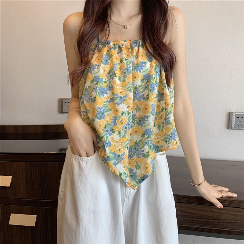 Halter Print Floral Top
