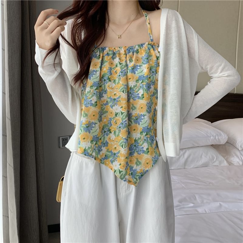 Halter Print Floral Top
