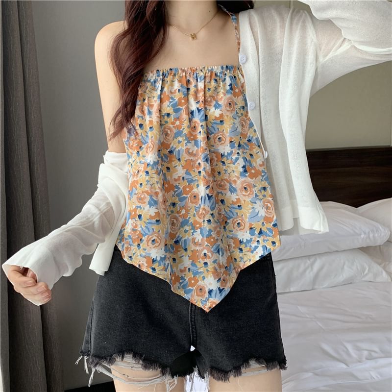 Halter Print Floral Top