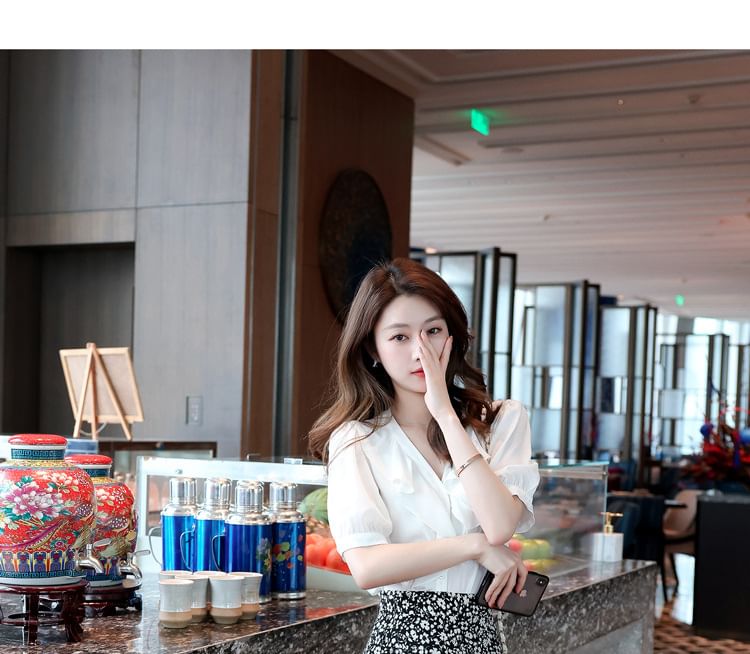 Floral Skirt A-Line Waist Midi Elastic Print