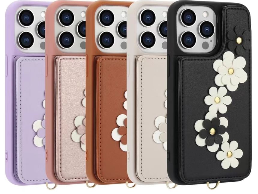 Case Faux Floral Phone Leather