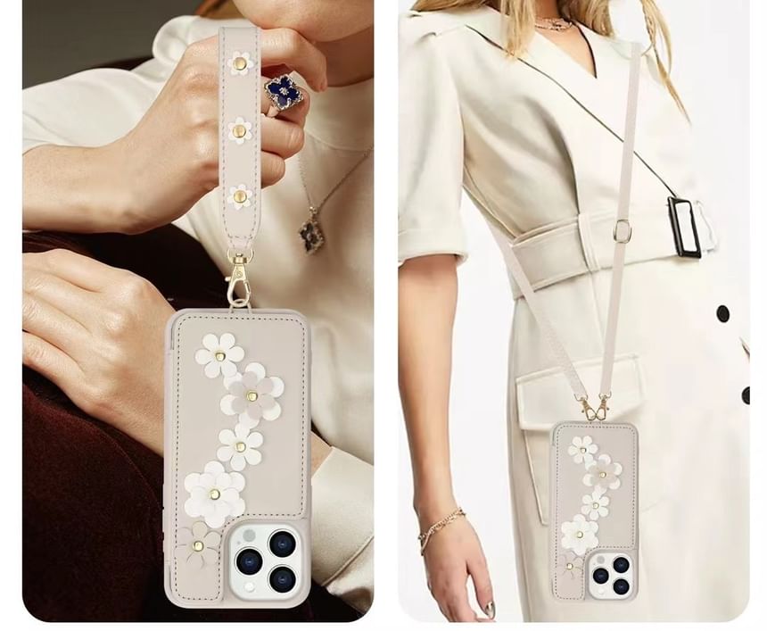 Case Faux Floral Phone Leather