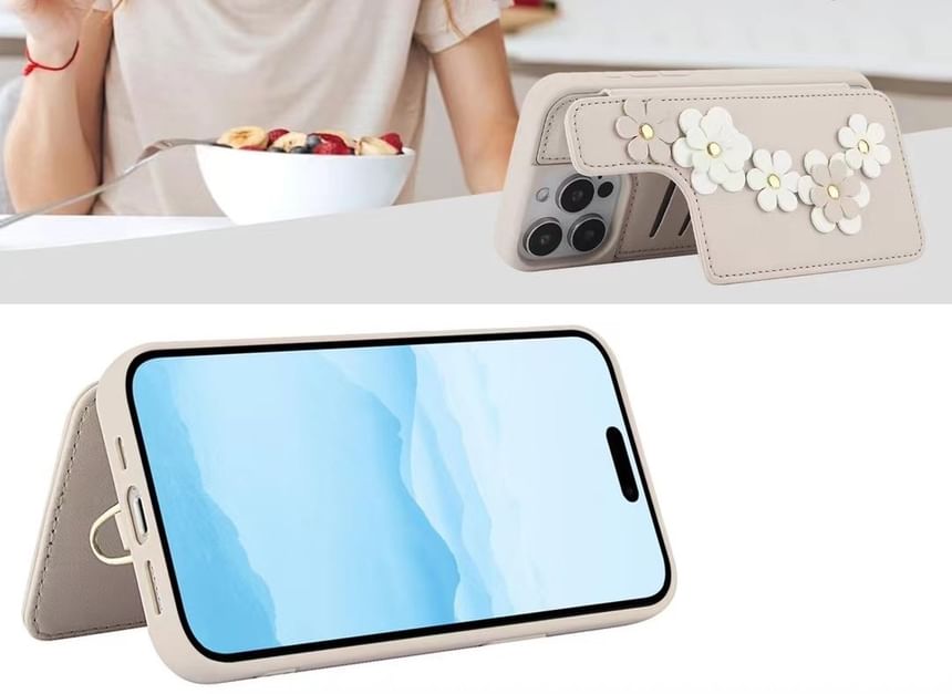 Case Faux Floral Phone Leather