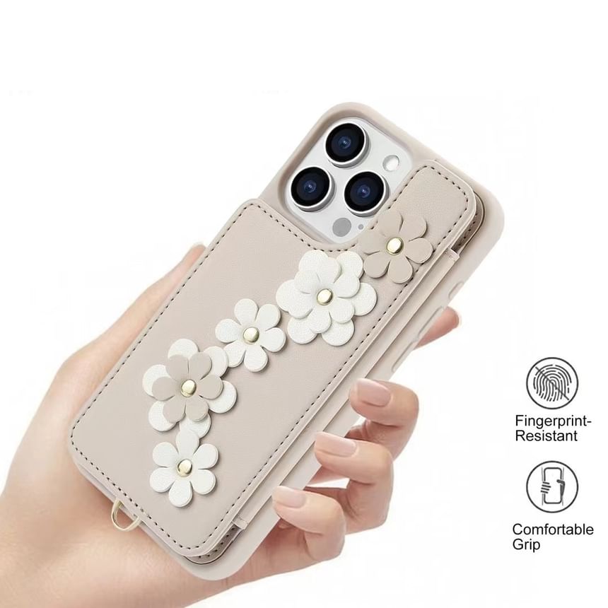 Case Faux Floral Phone Leather