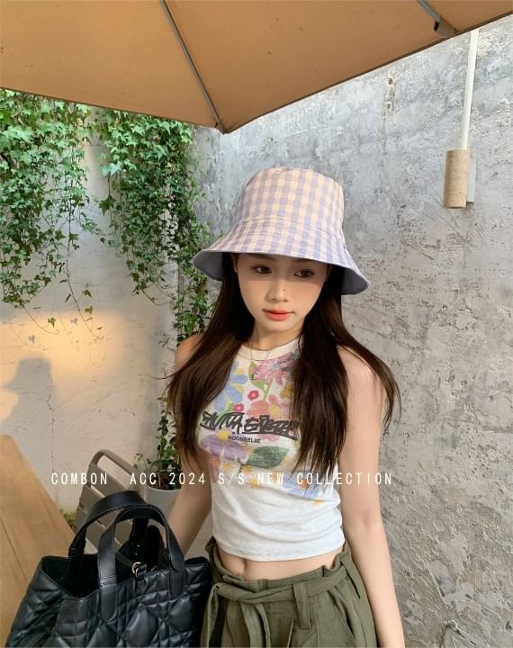 Bucket Hat Plaid Reversible