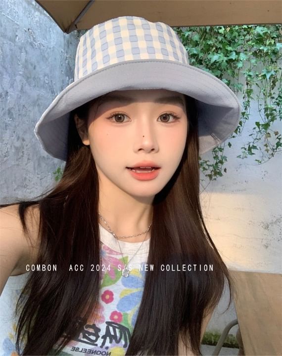 Bucket Hat Plaid Reversible