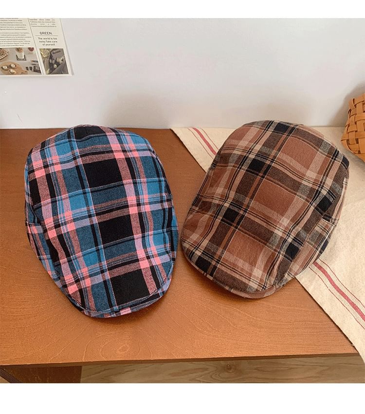 Plaid Flat Cap