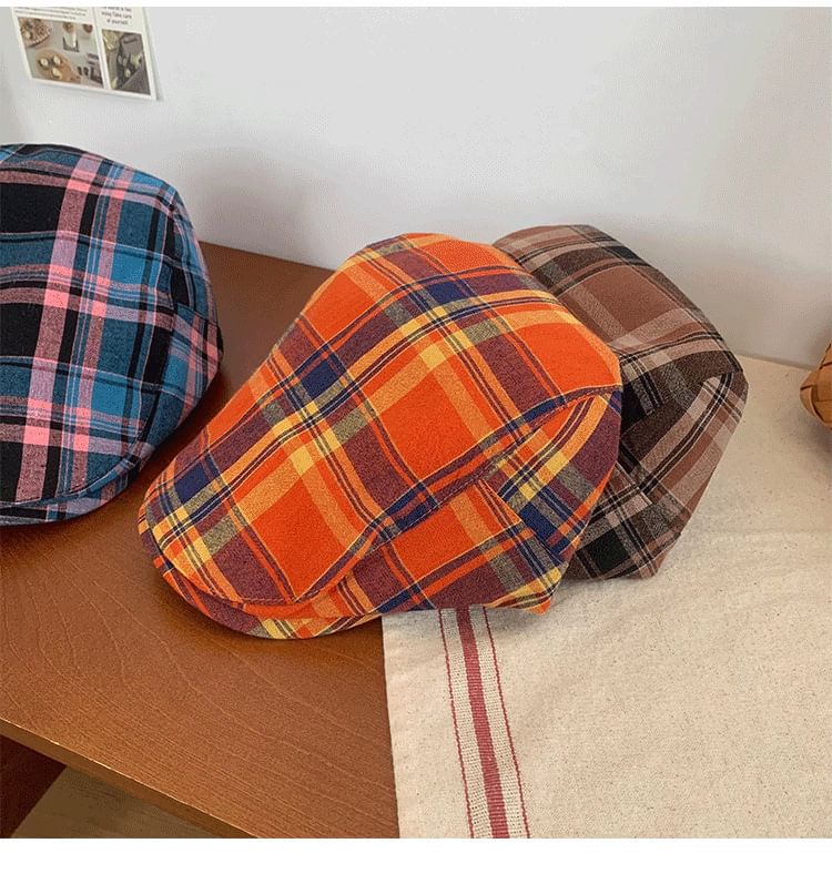 Plaid Flat Cap