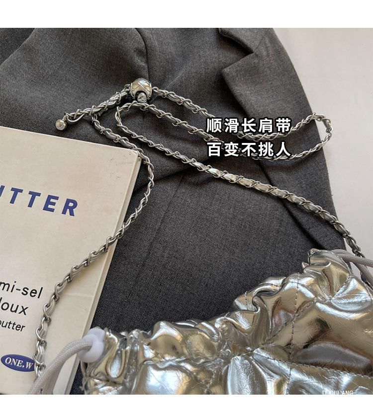 Bucket Quilted Strap Chain Bag