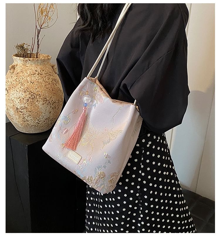 Jacquard Butterfly Bucket Bag