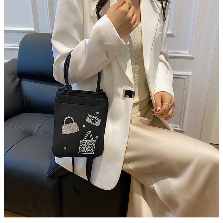 Top Rhinestone Crossbody Bag Handle