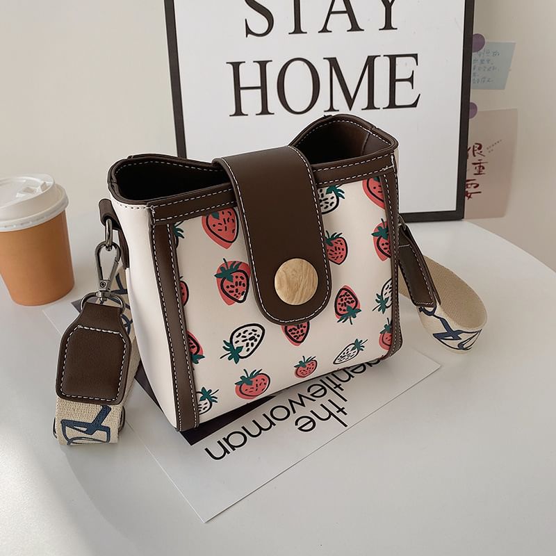 Bucket Faux Leather Bag Patterned