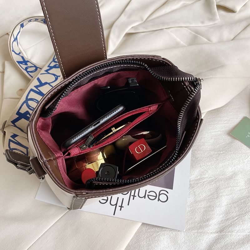 Bucket Faux Leather Bag Patterned