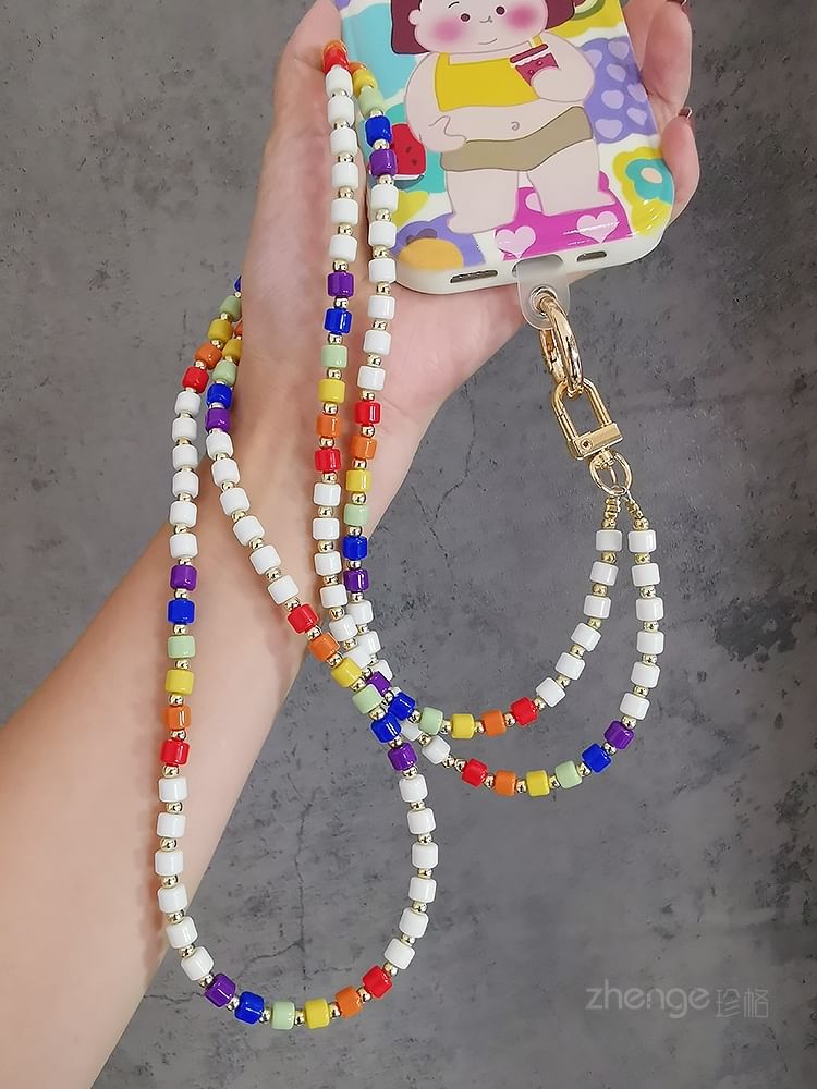 Bead Phone Lanyard with Lanyard Pad