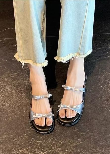 Sandals Slide Bow