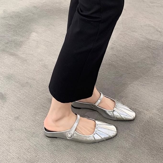 / Toe Jane Shoes Square Mary Mules